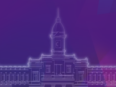Line-art illustration of a museum of arts and crafts of Minas Gerais