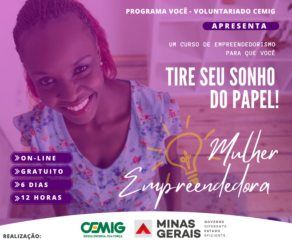 Programa de Voluntariado da Cemig promove 4ª edição da formação "Mulher Empreendedora online"